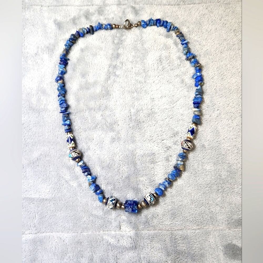 Vintage Native American Inspired Necklace | Hand-Painted Tribal Jewelry - Picture 3 of 5
